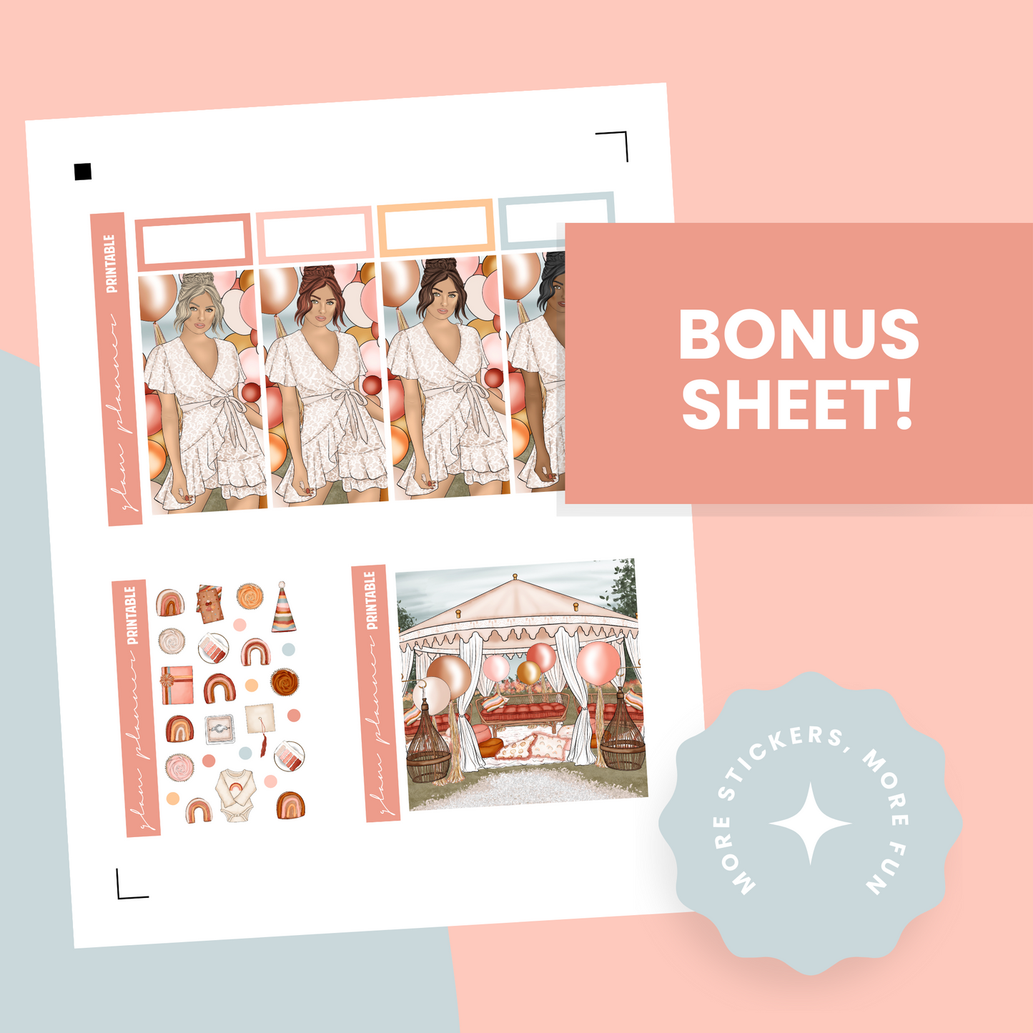 Boho Celebration Premium Printable Sticker Kit