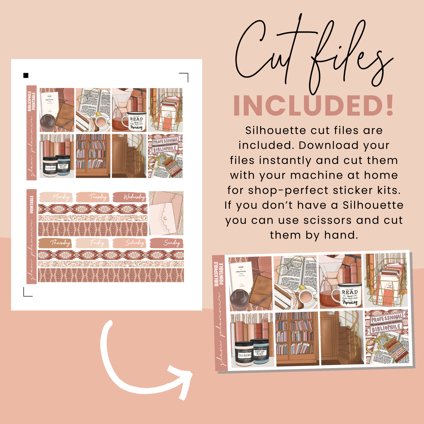 Bibliophile Premium Printable Sticker Kit