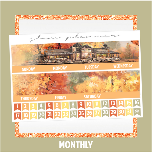 Undated Monthly Spread - Colors of Fall (With Optional November Foil)